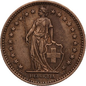 Switzerland 2 Francs 1886 B Silver