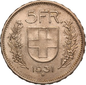 Switzerland 5 Francs 1931 B Silver