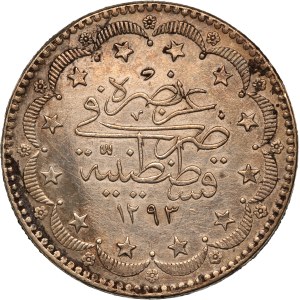 Turkey Ottoman Empire 20 Kurus 1876 (AH1293/1) Key Date Silver