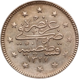 Turkey Ottoman Empire 2 Kurus 1909 (AH1327/1) Silver