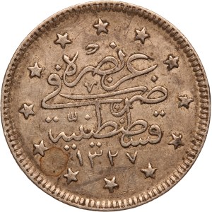 Turkey Ottoman Empire 2 Kurus 1913 (AH1327/5) Key Date Silver