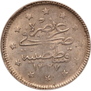 Turkey Ottoman Empire 2 Kurus 1915 (AH1327/7) Silver