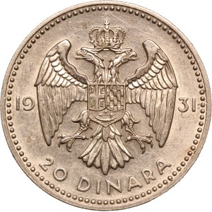 Yugoslavia 20 Dinara 1931 Silver