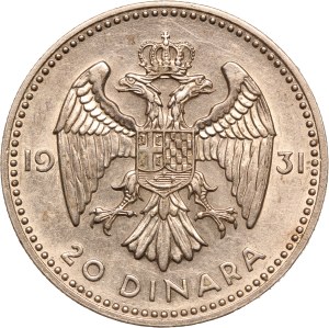 Yugoslavia 20 Dinara 1931 Silver
