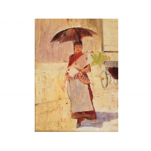 Artist 2nd half of the 19th century, Girl with umbrella