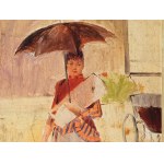 Artist 2nd half of the 19th century, Girl with umbrella