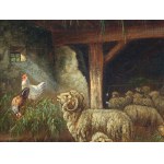Unknown artist, Sheep in a stable