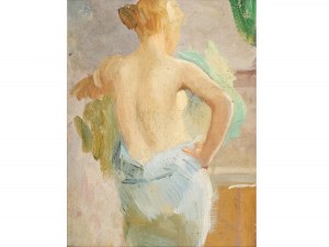 Artist 1st half of the 20th century., Erotic nude on the back