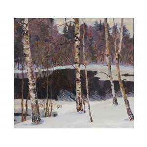 Russian painter, 20th century, Birches in winter