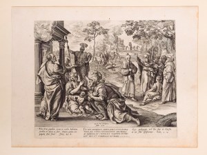 Copper engraving, Peter preaching in Caesarea, around 1580/1600