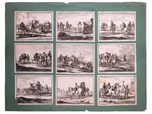 Nine copper engravings after Johann Elias Ridinger