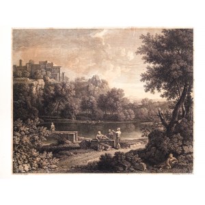 Francois Vivares after, a painting by Claude Lorrain, engraving