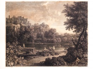 Francois Vivares after, a painting by Claude Lorrain, engraving