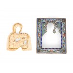 Small icon of the Madonna with silver oklad, cell enamel in the style of Pavel Ovchinnikov