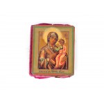 Small icon of the Madonna with silver oklad, cell enamel in the style of Pavel Ovchinnikov