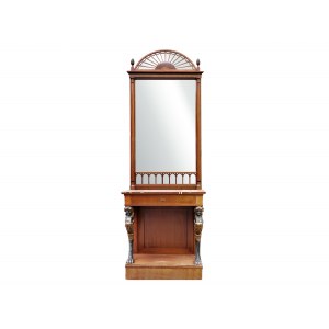 Console table with mirror, in the Empire style of 1800