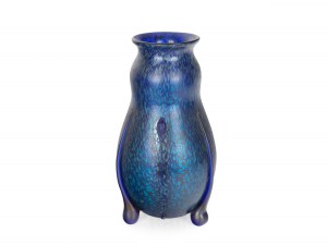 Vase in the style of Johann Loetz Witwe-Klostermühle, Cobalt Papillon decoration