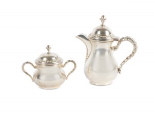 Mocha pot and sugar bowl, with lid