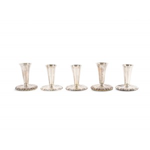 5 candlesticks, Silver marked