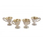 4 chocolate cups, Silver, marked Alt Wien and master's mark