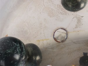 Silver bowl on 3 ball feet, 800 silver marked