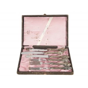3 dessert knives & 3 dessert forks, Silver