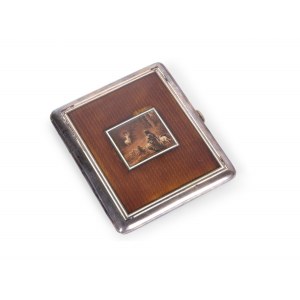 Cigarette tin, Enamel front with depiction of St. Hubert