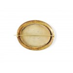 Oval Biedermeier brooch, Landscape depiction