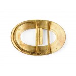 Belt buckle, Gold-plated brass with enamel painting