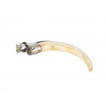 Cigar cutter, Boar's tooth handle with silver mounting