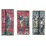 Bolesław GASIŃSKI (ur. 1935), Projekt witrażu - trzy prace na jednym arkuszu