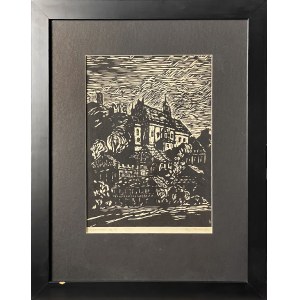Bronisław Józef TOMECKI (1905-1994), Widok na farę i zamek w Kazimierzu Dolnym