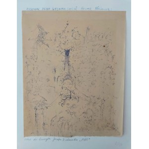 Józef Gielniak, Sketch for linocut Piec, 1964, UNIKAT