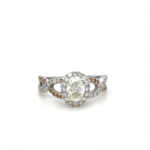 BAGUE EN OR BLANC 14K - 3.05 GR AVEC DIAMANTS - DH-R315