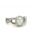 BAGUE EN OR BLANC 14K - 3.05 GR AVEC DIAMANTS - DH-R315