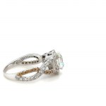 BAGUE EN OR BLANC 14K - 3.05 GR AVEC DIAMANTS - DH-R315