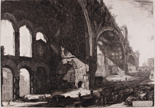 GIOVANNI BATTISTA PIRANESI (ITALY / ITALIAN 1720 - 1778) - Veduta degli avanzi del Tablino della Casa Aurea di Nerone detti volgarmente il Tempio della Pace