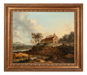 JOHANN CHRISTIAN VOLLERDT (GERMANY / GERMAN 1708 - 1769) - Landscape with homestead