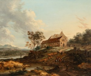JOHANN CHRISTIAN VOLLERDT (GERMANY / GERMAN 1708 - 1769) - Landscape with homestead