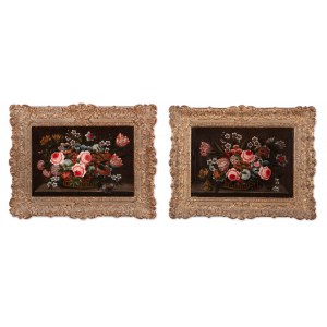 PAINTER OF THE 18TH CENTURY (ITALY / ITALIAN) - Couple bouquets