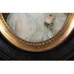 RICHARD SCHWAGER (CZECH / AUSTRIA / BOHEMIAN / AUSTRIAN 1822 - 1880) - Miniature portrait of a lady in a white dress