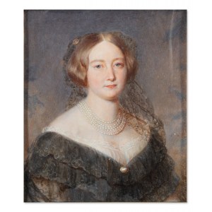 GABRIEL DECKER (HUNGARY / AUSTRIA / HUNGARIAN / AUSTRIAN 1821 - 1855) - Miniature portrait of a lady