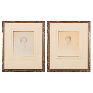 JOSEF NEUGEBAUER (CZECHY / BOHEMIAN 1810 - 1895) - Dwa portrety