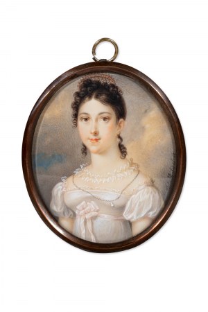 VOJTĚCH (ADALBERT) SUCHÝ (CZECH / BOHEMIAN 1783 - 1849) - Miniature portrait of a young girl