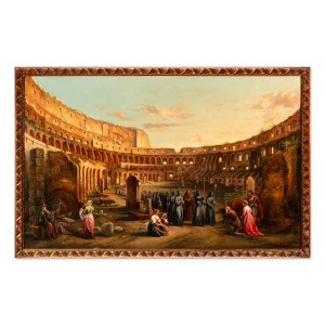 WILHELM KANDLER (CZECH / BOHEMIAN 1816 - 1896) - Procession in the Roman Colosseum (large format)