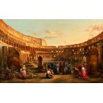 WILHELM KANDLER (CZECH / BOHEMIAN 1816 - 1896) - Procession in the Roman Colosseum (large format)