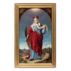 CZESKI MALARZ XIX WIEKU (CZECHY / BOHEMIAN) - Święta Ludmiła