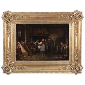 BENJAMIN VAUTIER (SWITZERLAND / SWISS 1828 - 1898) - Genre scene