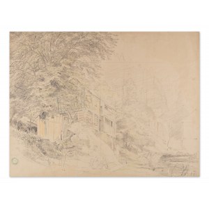 BEDŘICH HAVRÁNEK (CZECH / BOHEMIAN 1821 - 1899) - Farm house under the trees