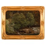 BEDŘICH HAVRÁNEK (CZECH / BOHEMIAN 1821 - 1899) - A forest stream with a waterfall